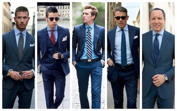 Classic Combinations of Shirt and Tie with a Navy Suit - Virily